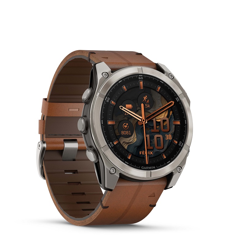 Garmin Fenix 8 - 51mm AMOLED, Zafiro, Titanio y cuero marrón 010-02905-40 - Imagen 3