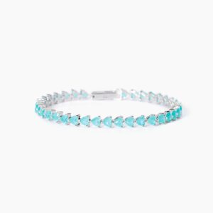 Pulsera Mabina plata 925 con cristal de piedra azul claro