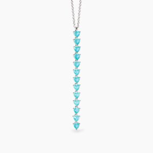 Collar Mabina plata 925 con cristal de piedra fusión celeste
