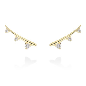 PENDIENTES ORO AMRILLO BRILLANTES TREPADOR