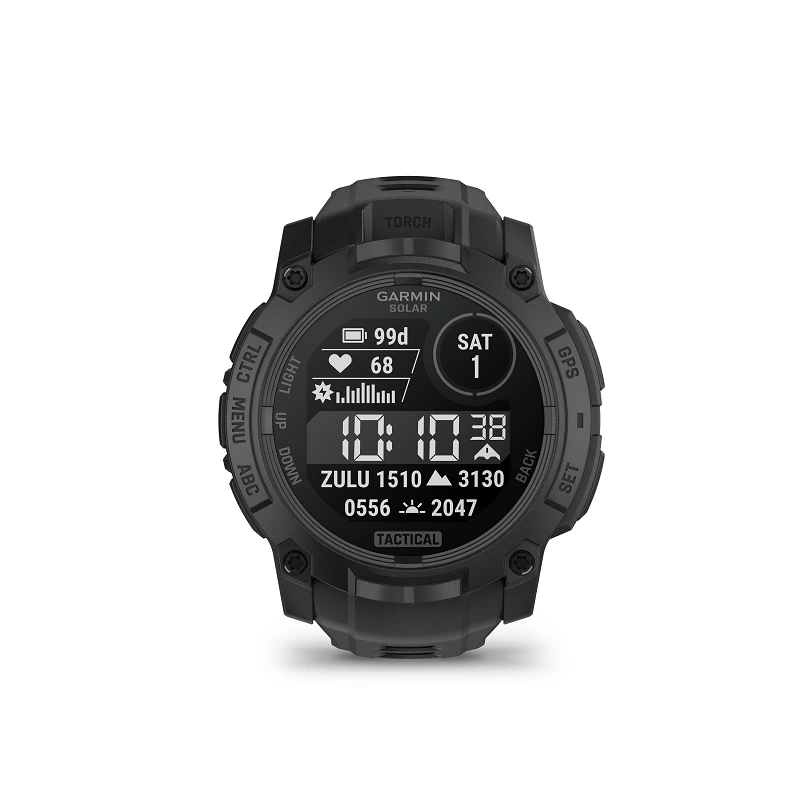 Garmin Instinct 3 Solar Tactical 50 mm negro y correa negra 010-02935-50 - Imagen 2