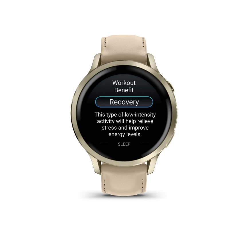 Garmin Venu 4 - 41 mm acero DLC dorado y correa de cuero y silicona beige 010-03013-03 - Imagen 4
