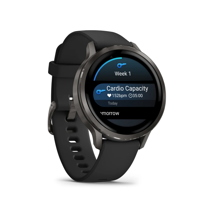 Garmin Venu 4 - 41 mm acero DLC gris y correa de silicona negra 010-03013-02 - Imagen 3
