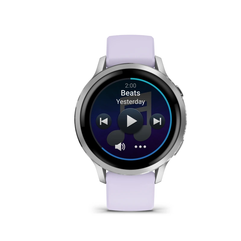 Garmin Venu 4 - 41 mm acero gris y correa de silicona lila 010-03013-01 - Imagen 3