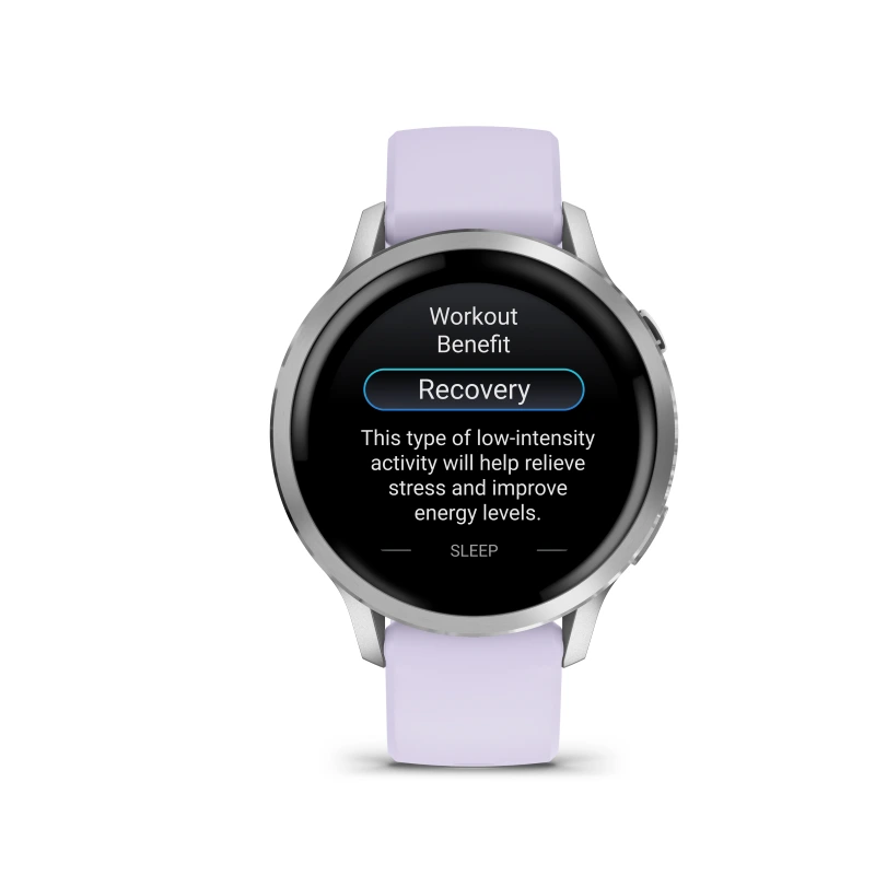 Garmin Venu 4 - 41 mm acero gris y correa de silicona lila 010-03013-01 - Imagen 4