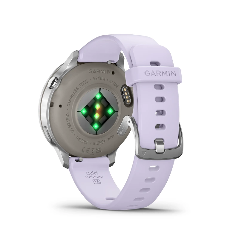 Garmin Venu 4 - 41 mm acero gris y correa de silicona lila 010-03013-01 - Imagen 7