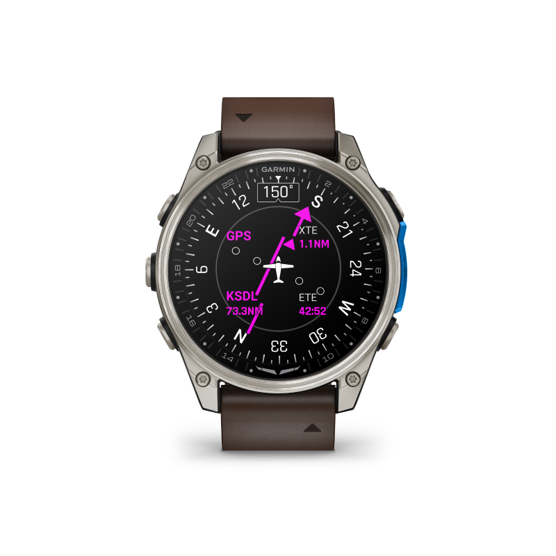 Garmin D2 Mach 2 - 47mm Titanio y correa cuero marrón 010-02904-31 - Imagen 2