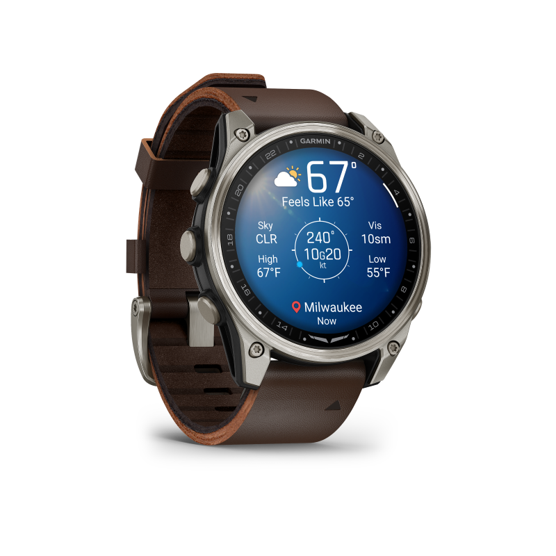 Garmin D2 Mach 2 - 47mm Titanio y correa cuero marrón 010-02904-31 - Imagen 3