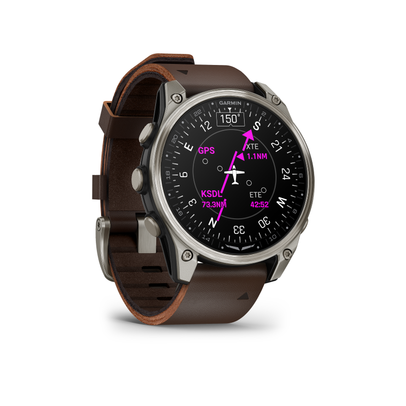 Garmin D2 Mach 2 - 47mm Titanio y correa cuero marrón 010-02904-31 - Imagen 4