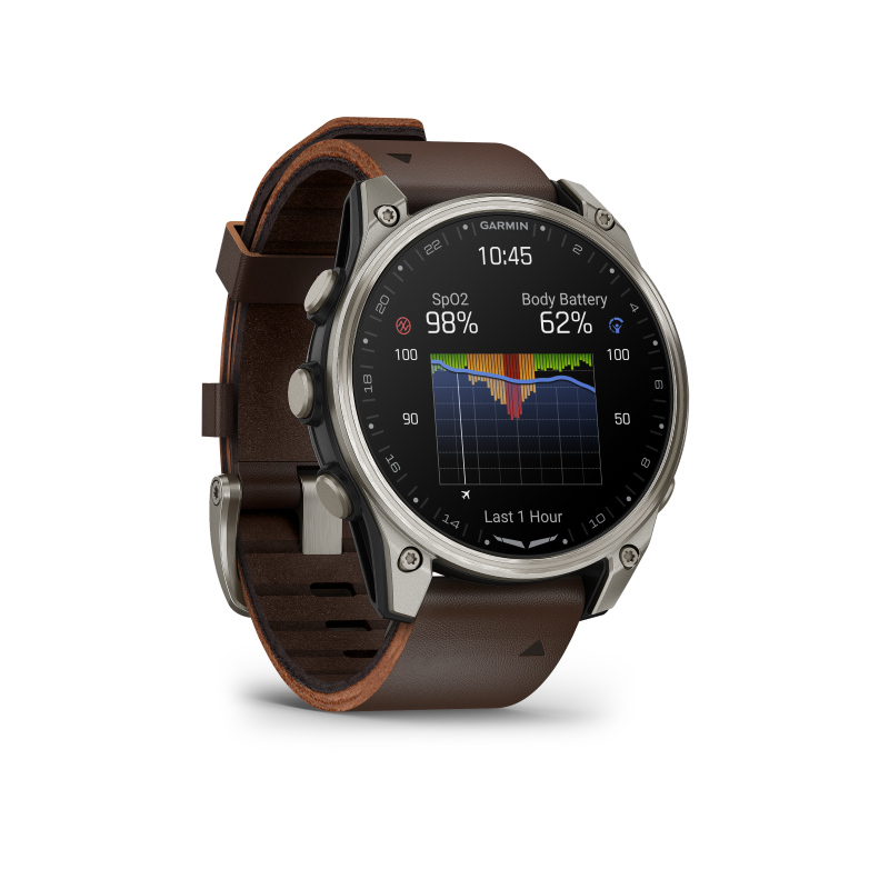 Garmin D2 Mach 2 - 47mm Titanio y correa cuero marrón 010-02904-31 - Imagen 5