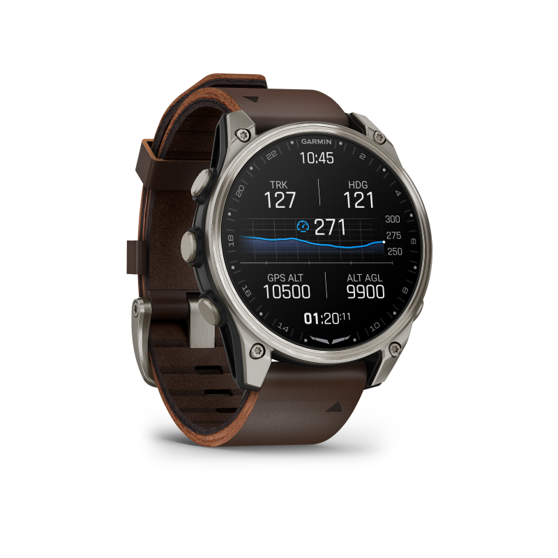 Garmin D2 Mach 2 - 47mm Titanio y correa cuero marrón 010-02904-31 - Imagen 6