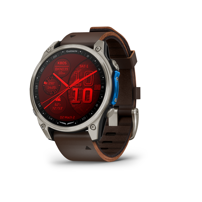 Garmin D2 Mach 2 - 47mm Titanio y correa cuero marrón 010-02904-31 - Imagen 7