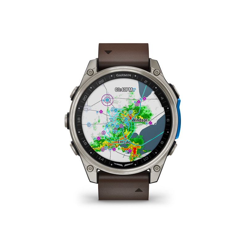 Garmin D2 Mach 2 - 47mm Titanio y correa cuero marrón 010-02904-31 - Imagen 8