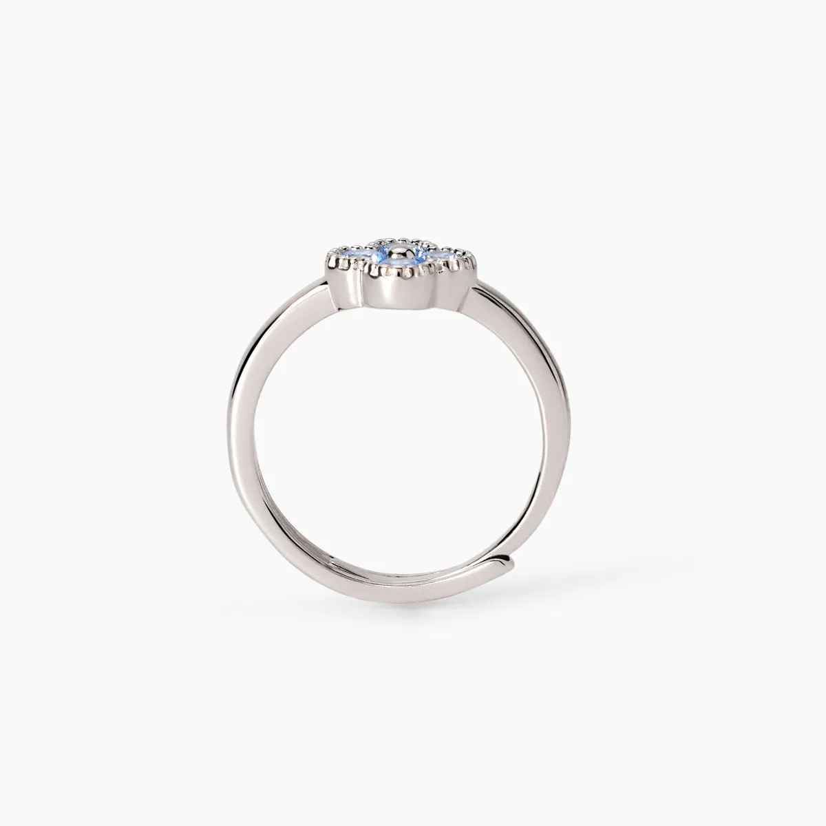 Anillo Mabina plata 925 circonita azul con forma de flor - Imagen 2