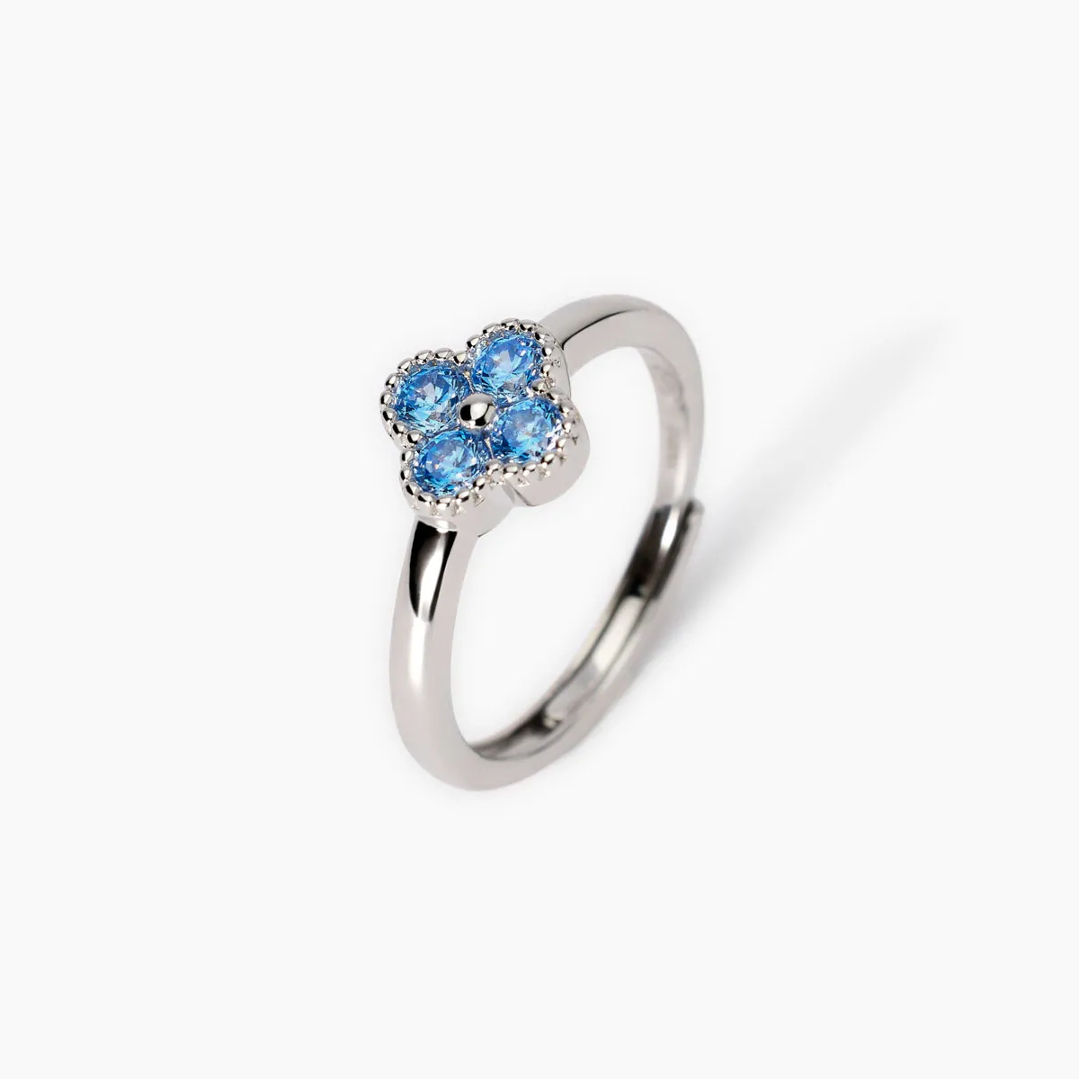 Anillo Mabina plata 925 circonita azul con forma de flor - Imagen 3