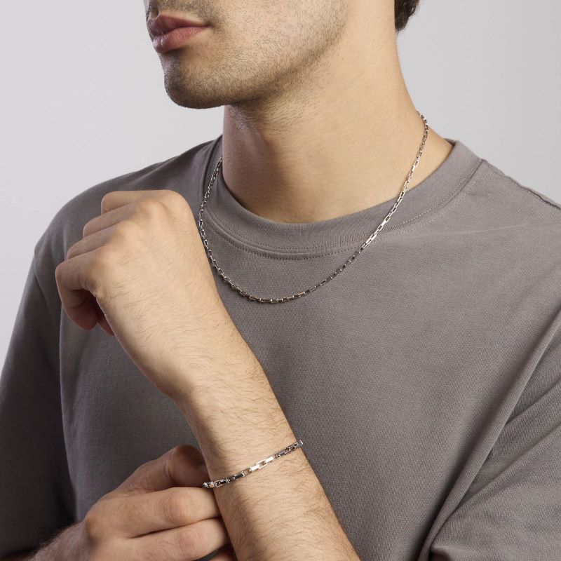 PULSERA MABINA PLATA HOMBRE